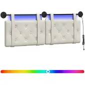 vidaXL Tête de lit suspendue avec éclairage LED, velours crème