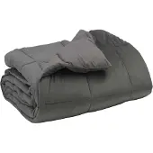 vidaXL Couette d'hiver rembourrée gris clair 155 x 200 cm microfibre