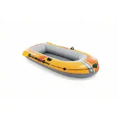 Intex Bateau pneumatique Bateau de pêche Bateau à rames Challenger pour 2 personnes, set avec pagaie et pompe à air, 236x114x41cm Charge maximale : 200 kg