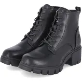 Dockers par Gerli : chaussures pour femmes, bottines, chaussures à lacets, couleur noire, style décontracté