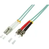 Logilink Câble de raccordement duplex pour fibres optiques OM3 50/125µ LC/ST turquoise 1 m