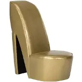 vidaXL Chaise en forme de chaussure à talon haut Doré Similicuir