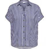 ONLY Carmakoma Chemisier 'CARYasmin' bleu foncé / blanc