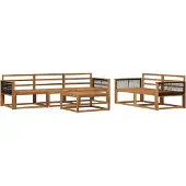 vidaXL Ensemble de canapés d'extérieur 6 pièces en bois massif d'acacia naturel