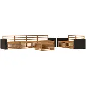 vidaXL Ensemble de canapés d'extérieur 7 pièces en bois massif d'acacia naturel