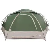 vidaXL Tente géodésique pour 8 personnes, verte, avec protection pluie amovible