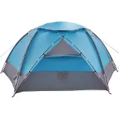 vidaXL Tente géodésique pour 8 personnes, avec double toit amovible, couleur bleue