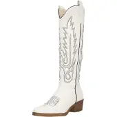 Salinyang Bottes de cowboy blanc