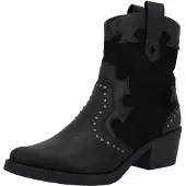 Salinyang Bottes de cowboy noir