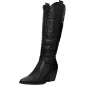 Salinyang Bottes de cowboy noir