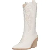 Salinyang Bottes de cowboy blanc