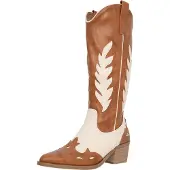 Salinyang Bottes de cowboy camel / beige clair