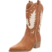 Salinyang Bottes de cowboy crème / camel