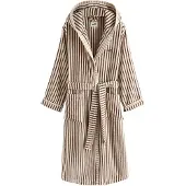 Self. Peignoir long crème / brun foncé