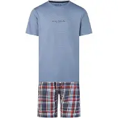 Phil&Co. Pyjama court bleu-gris