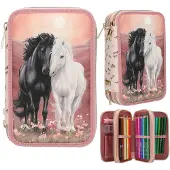 Depesche Trousse à crayons 3 compartiments Miss Melody BLOSSOM PONY