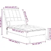 vidaXL Chaise longue de massage avec traversin Tissu gris foncé