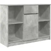 vidaXL Sideboard avec tiroir gris béton 101x35x76 cm Bois composite