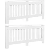 vidaXL Couverture de radiateur 2 pcs. Blanc MDF 172 cm