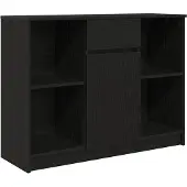 vidaXL Sideboard avec tiroir noir imitation chêne 101x35x76 cm