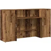 vidaXL Comptoir de réception imitation vieux bois 180x50x103,5 cm Matériau dérivé du bois