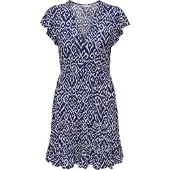 ONLY Robe-chemise 'ONLClaudette' bleu foncé / blanc