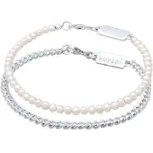 KUZZOI Bracelet argent / blanc perle