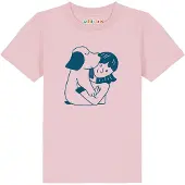 Watabout.kids T-Shirt 'Mädchen und Hund' bleu / rose