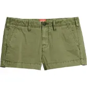 Superdry Femme Coton Écusson Logo Chino Mini Short, Vert, Taille: 44