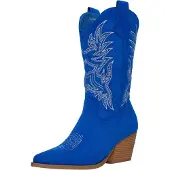 Salinyang Bottes de cowboy bleu / blanc