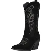 Salinyang Bottes de cowboy noir / blanc