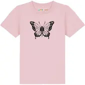 Watabout.kids T-Shirt 'Schmetterling' rose / noir
