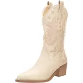 Salinyang Bottes de cowboy beige / or