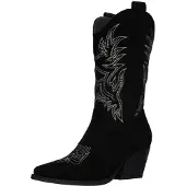 Salinyang Bottes de cowboy gris clair / noir