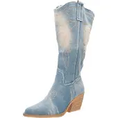 Salinyang Bottes de cowboy bleu clair