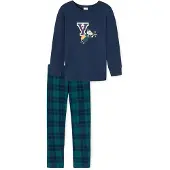 Schiesser Pyjama ' Rat Henry ' bleu foncé / vert