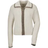 MADELEINE Cardigan taupe / blanc cassé