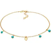 Elli Bijoux de pied turquoise / or