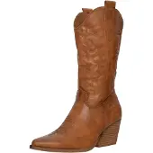 Salinyang Bottes de cowboy cognac