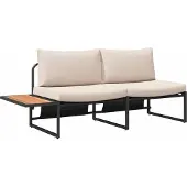 vidaXL Canapé de jardin, 2 places, couleur taupe, en acier
