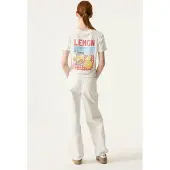 Garcia T-Shirt bleu clair / jaune citron / rouge clair / blanc