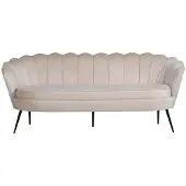 Ebuy24 Nice canapé 3 personnes en velours, beige.
