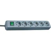 Brennenstuhl Eco power extension 1.5 m 6 prise(s) AC Gris