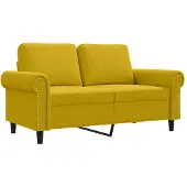 vidaXL Canapé 2 places jaune 120 cm velours