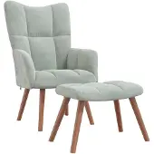 vidaXL Fauteuil relax avec ottomane velours gris clair