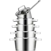 Sola Set de casseroles - Casseroles en inox - Diamond - Ø16-24 cm - 5 pièces
