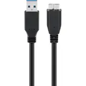 Goobay Câble USB 3.0 SuperSpeed A mâle vers Micro B mâle noir 1,8 m