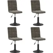 vidaXL Chaise de salle à manger 4 pcs. Pivotant Gris foncé Velours