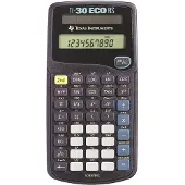 Texas Instruments Calculatrice scientifique - - TI-30 ECO RS - Ecran LCD - Alimentation solaire - Couleur noire