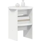 vidaXL Meuble d'appoint blanc brillant Ø 40 x 50 cm en aggloméré